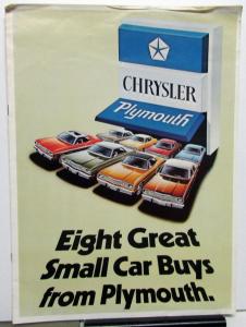 1974 Plymouth Chrysler Eight Small Car Buys XL Sales Brochure Original
