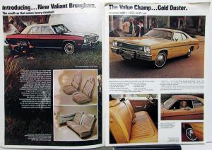 1974 Plymouth Chrysler Eight Small Car Buys XL Sales Brochure Original