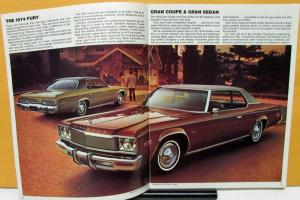 1974 Plymouth Fury I II III Gran Sedan & Coupe Sales Brochure Original