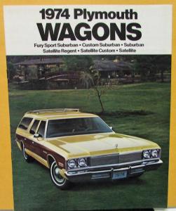 1974 Plymouth Wagons Suburban Fury Satellite Sales Brochure Original