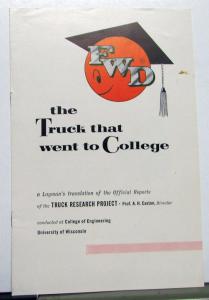 1958 FWD The Truck That Went To College Sales Brochure