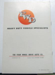 1958 FWD The Truck That Went To College Sales Brochure