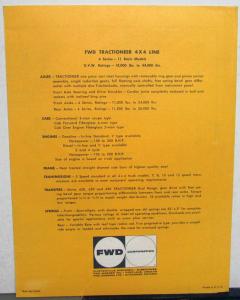 1962 FWD Truck Model Tractioneer 4x4 Sales Folder