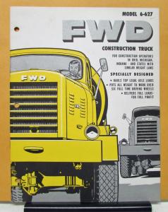 1962 1963 FWD Truck Model 6 627 Construction Sales Borchure and Specifications