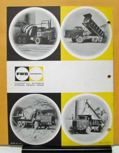 1962 1963 FWD Truck Model 6 627 Construction Sales Borchure and Specifications