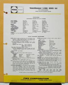 1960 1961 1962 1963 1964 1965 FWD Truck 6 3000 Series Specification Sheets