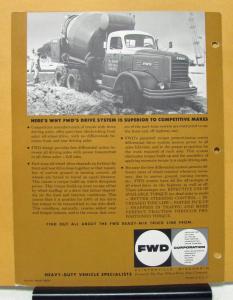 1960 1961 1962 1963 1964 1965 FWD Truck Ready Mix Sales Brochure