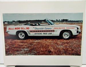 1969 Chevrolet Camaro Rebel 400 Pace Car Darlington Press Photo Reprint