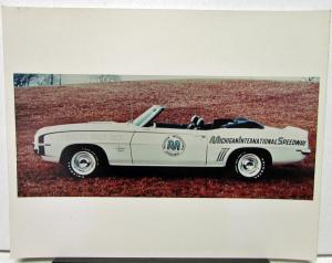 1969 Chevrolet Camaro Michigan Intl Speedway Pace Car Press Photo Reprint