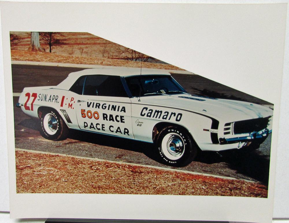 1969 Chevrolet Camaro Virginia 500 Pace Car Press Photo Reprint