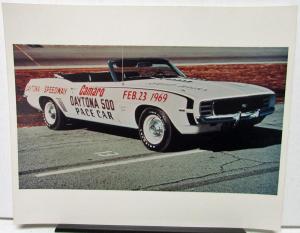 1969 Chevrolet Camaro Daytona 500 Pace Car Press Photo Reprint