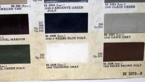 1942 1946 1947 1948 1949 DeSoto & Dodge Commercial Factory Paint Chip Page Orig