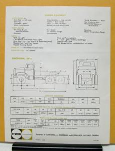 1968 1969 FWD Truck Model B5 2116 6x4 Mixer Dumper Specification Sheet