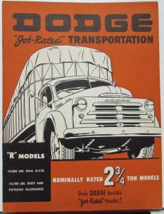 1950 Dodge R Models Two & Three Fourths Ton Truck Sales Brochure Original