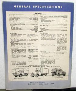 1950 Dodge T & V Models Three & Three And One Half Ton Truck Sales Brochure Orig