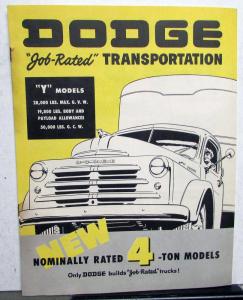 1950 Dodge Y Model Four Ton Truck Sales Brochure Original