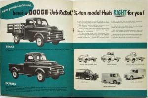 1951 Dodge Truck C Models Three Fourths Ton Sales Brochure Pickup Express Stake