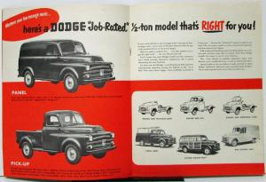 1951 Dodge Pickup Panel Truck B Models One Half Ton Sales Brochure Original