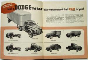 1951 Dodge Truck R T V Y Models Two & Three Fourths Thru Four Ton Sale Brochure