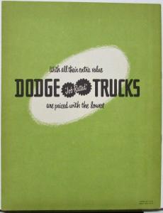 1951 Dodge Stake Platform COE Truck HH Models 2 Ton Sales Brochure Original