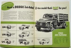 1951 Dodge Stake Platform COE Truck HH Models 2 Ton Sales Brochure Original