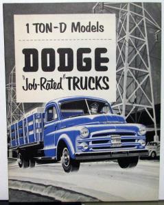 1951 Dodge Stake Express Truck D Models One Ton Sales Brochure Original