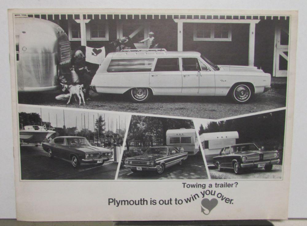 1967 Plymouth Dealer Sales Brochure Towing A Trailer Fury Belvedere Barracuda