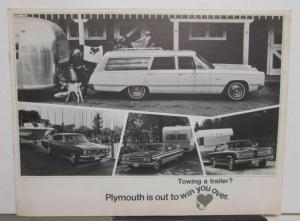 1967 Plymouth Dealer Sales Brochure Towing A Trailer Fury Belvedere Barracuda