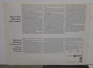 1967 Plymouth Dealer Sales Brochure Towing A Trailer Fury Belvedere Barracuda
