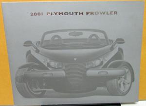 2001 Plymouth Prowler Dealer Sales Brochure Folder Orange Silver Black Tie