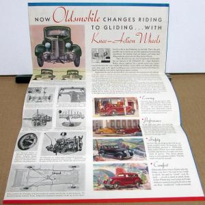 1934 Oldsmobile Six Dealer Color Sales Brochure Folder Original Coupe Sedan