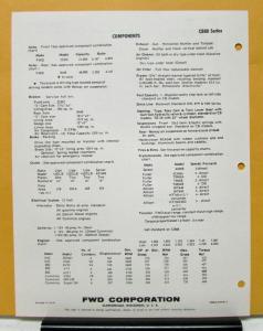 1974 FWD Truck Series CB88 Model CB8818486V53N Specification Sheet