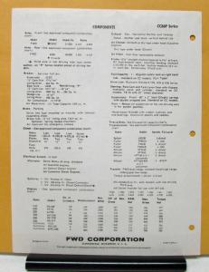 1975 1976 1977 1978 1979 1980 FWD Truck Model CC8618486V71N Specification Sheets