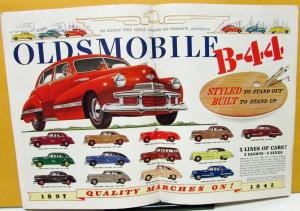 1942 Oldsmobile Pictorial B-44 Color Sales Brochure Folder Original