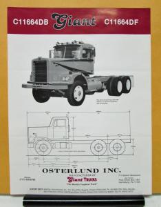 1986 Giant Truck Model C11664DB C11664DF Specification Sheet