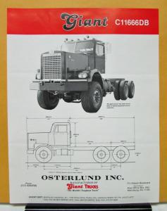 1987 Giant Truck Model C11666DB Specification Sheet