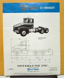 1987 Giant Truck Model C11664DDT Specification Sheet