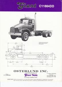 1987 Giant Truck Model C11664DD Specification Sheet