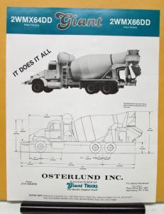 1987 Giant Truck Model 2WMX64DD 2WMX66DD Specification Sheet & Letter
