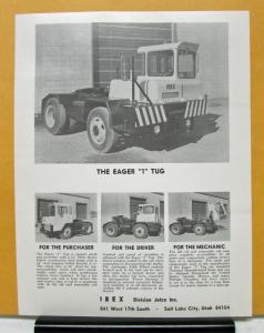 1972 1973 1974 1975 IBEX Truck Model Eager 1 Tug Specification Sheet