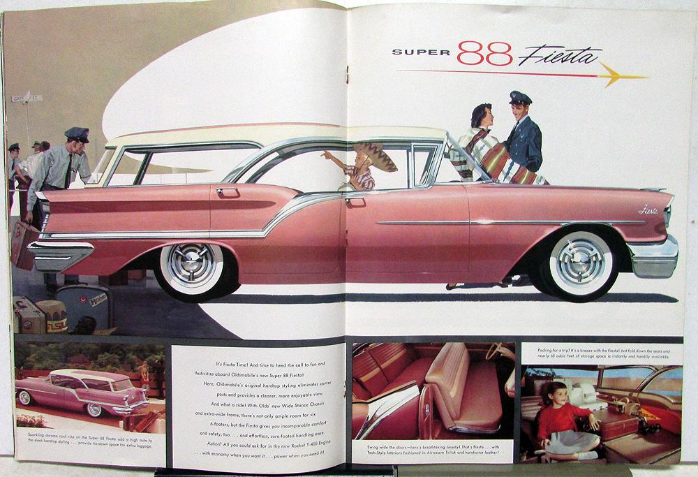 1957 Oldsmobile 88 98 Large Full Line Color Brochure Prospekt 