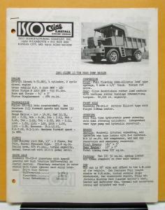 1972 1973 1974 1975 1976 1978 1979 ISCO Truck Model 13 23 Specification Sheets