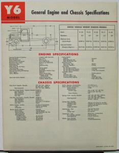 1954 Dodge Truck Y6 Model 4 Ton Pilot House Cab Sales Folder Original