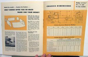1954 Dodge Truck R8 T8 V8 Models 2 Thru 3 & One Half Ton Sales Brochure Original