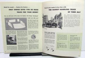 1954 Dodge Truck B6 C6 Model Half &Three Quarter Ton Pickup Panel Sales Brochure