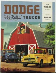 1954 Dodge Pickup Stake Truck D6 F6 Model One & One & 1 Half Ton Sales Brochure