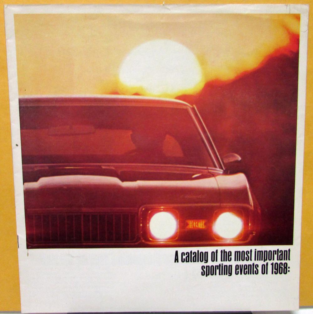 1968 Oldsmobile Dealer Brochure Important Sporting Events 442 Cutlass Toronado