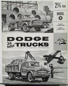 1955 Dodge Truck Model R Two & Three Quarter Ton Sales Folder Original