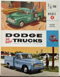 1955 Dodge Truck Model C Pickup Express Stake Three Quarter Ton Sales Folder