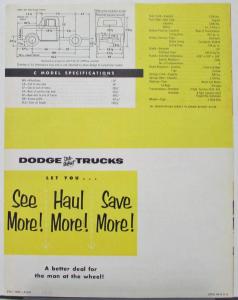 1955 Dodge Truck Model C Pickup Express Stake Three Quarter Ton Sales Folder